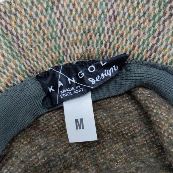 Vintage Kangol Safari Hat Green Tan Made in England Size M Logo - Picture 8 of 8